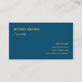 Elegant minimalist foil golden leaf  business card 名刺 (裏面)