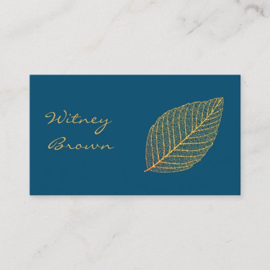 Elegant minimalist foil golden leaf  business card 名刺 (正面)