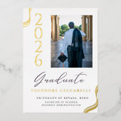 Elegant Minimalist Foil Graduation Announcement 箔招待状 (正面)