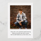 Elegant Minimalist Foil Graduation Announcement 箔招待状 (裏面)