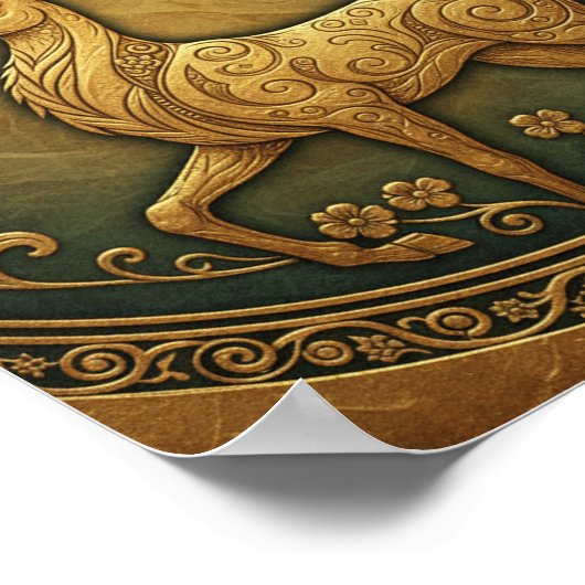 Elegant Minimalist Forest Deer Fine Art  ポスター (角)