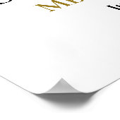 Elegant Minimalist Forty and Fabulous Birthday ポスター (角)