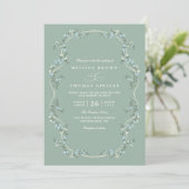 Elegant Minimalist Garden Floral QR Code Wedding 招待状 (スタンド正面)