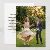 Elegant Minimalist Garden Wedding Thank You Card サンキューカード (正面/裏面)