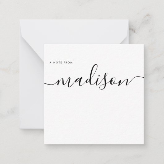 Elegant Minimalist Girly Monogram Name Calligraphy ノートカード (正面)