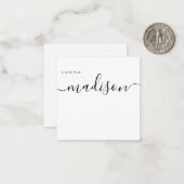 Elegant Minimalist Girly Monogram Name Calligraphy ノートカード (正面/裏面インサイチュ)