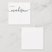 Elegant Minimalist Girly Monogram Name Calligraphy ノートカード (正面/裏面)