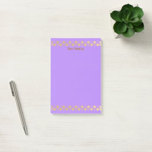 Elegant Minimalist Gold Accent Lavender ポストイット (オフィス)