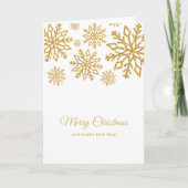 Elegant Minimalist Gold and White Merry Christmas カード (正面)