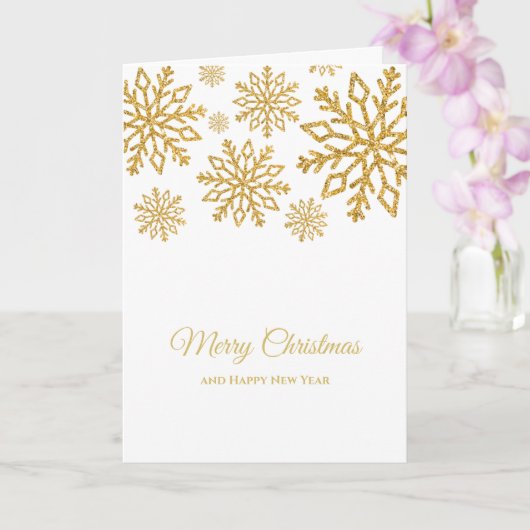 Elegant Minimalist Gold and White Merry Christmas カード (蘭)