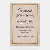 Elegant Minimalist Gold Frame & Floral  アクリルサイン (正面)