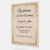 Elegant Minimalist Gold Frame & Floral  アクリルサイン (傾斜)