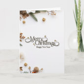 Elegant Minimalist Gold 'Merry Christmas' Holiday  カード (正面)