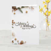 Elegant Minimalist Gold 'Merry Christmas' Holiday  カード (黄色い花)