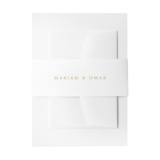 Elegant Minimalist Gold Monogram Wedding 招待状ベリーバンド