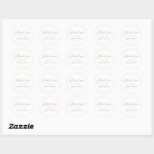 Elegant Minimalist Gold Script Birthday Thank you ラウンドシール (シート)