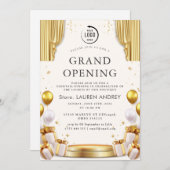Elegant Minimalist Grand Opening Invitation 招待状 (正面/裏面)