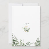 Elegant Minimalist Green Gold Eucalyptus Botanical 招待状 (裏面)