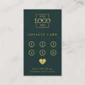 Elegant Minimalist Green Professional Company Logo ロイヤリティカード (正面)