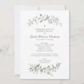 Elegant Minimalist Green Shades Flowers Photo 招待状 (正面)