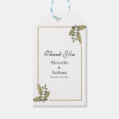 Elegant Minimalist Greenery Wedding ギフトタグ (正面)