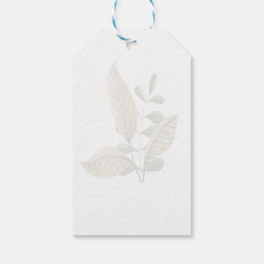 Elegant Minimalist Greenery Wedding ギフトタグ (裏面)