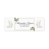 Elegant Minimalist Greenery Wedding ラベル (正面)