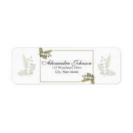 Elegant Minimalist Greenery Wedding ラベル