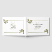 Elegant Minimalist Greenery Wedding Guest Book ゲストブック (全面)