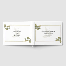 Elegant Minimalist Greenery Wedding Guest Book ゲストブック