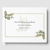Elegant Minimalist Greenery Wedding Guest Book ゲストブック (正面)
