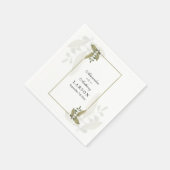 Elegant Minimalist Greenery Wedding Napkins スタンダードカクテルナプキン (角)