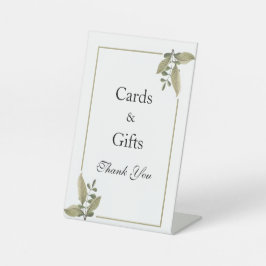 Elegant Minimalist Greenery Wedding  Pedestal 台座サイン