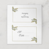 Elegant Minimalist Greenery Wedding Place Card プレイスカード (外部開封)