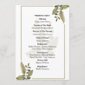 Elegant Minimalist Greenery Wedding Program プログラム (裏面)