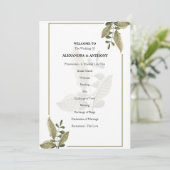 Elegant Minimalist Greenery Wedding Program プログラム (スタンド正面)