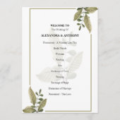 Elegant Minimalist Greenery Wedding Program プログラム (正面)