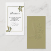 Elegant Minimalist Greenery Wedding Reception エンクロージャーカード (正面/裏面)