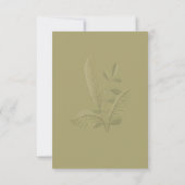 Elegant Minimalist Greenery Wedding RSVP Card (裏面)