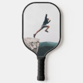 Elegant Minimalist Groomsman Monogram script photo ピックルボールラケット (裏面)