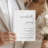 Elegant Minimalist Handwritten Script Wedding 招待状