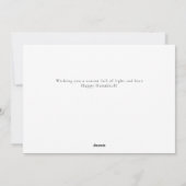 Elegant Minimalist Happy Hanukkah Family 1 Photo シーズンカード (裏面)