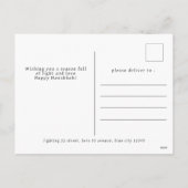 Elegant Minimalist Happy Hanukkah Family 4 Photo シーズンポストカード (裏面)