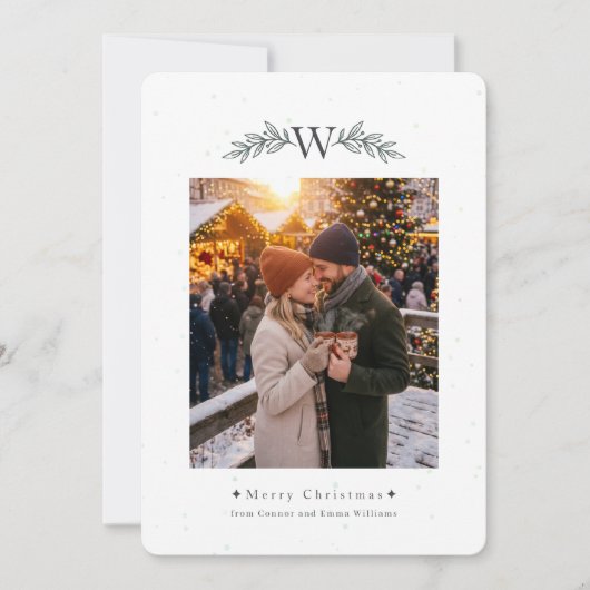 Elegant Minimalist Holiday Photo Card シーズンカード (正面)