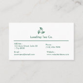 Elegant Minimalist Hotel Tea Theme Clean 名刺 (正面)