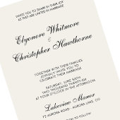 Elegant Minimalist Ivory Calligraphy Wedding 招待状