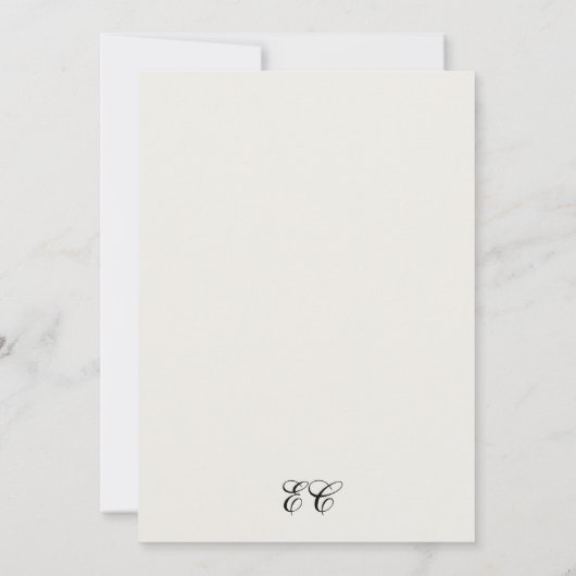 Elegant Minimalist Ivory Calligraphy Wedding 招待状 (裏面)