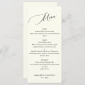 Elegant Minimalist Ivory Wedding Menu メニュー (正面/裏面)