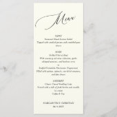 Elegant Minimalist Ivory Wedding Menu メニュー (正面)