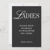 Elegant Minimalist Ladies Bathroom Basket Sign 招待状 (正面)